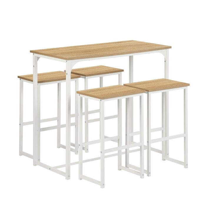 Набір кухонних меблів: стіл та 4 табурети з дуба для кухні та бару