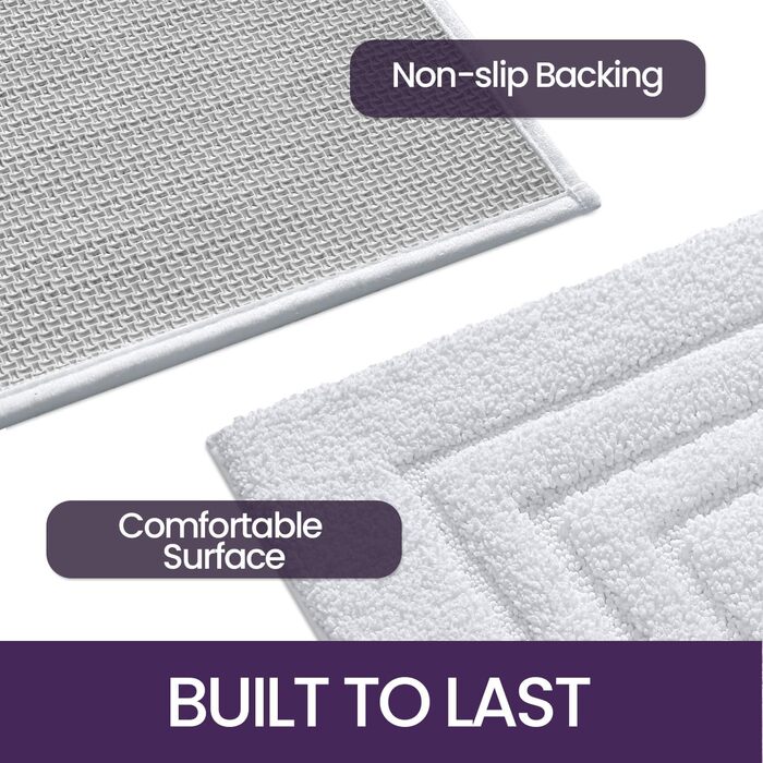 Килимок для ванної кімнати DEXI, м'який, нековзний, миючий, 40 x 60 см, білий