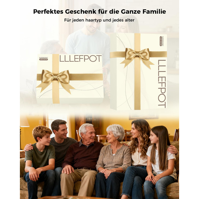 Фен для волосся з дифузором та 5 насадками для стайлінгу, іонізація, безщітковий мотор 1600 Вт, низький рівень шуму, сірий