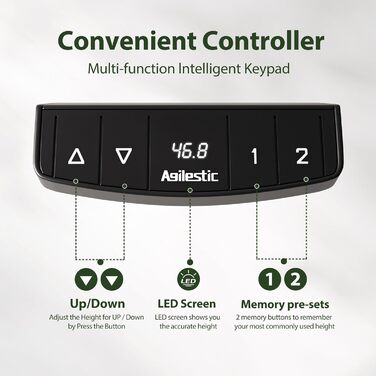 Письмовий стіл Agilestic Electric з регулюванням висоти з 2 ящиками, 120x60 см, білий