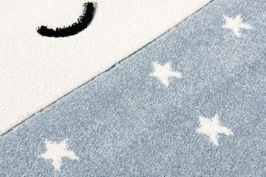 Дитячий килимок Livone Дитяча хмара Зірки в блакитно-білому кольорі 100 х 150 см