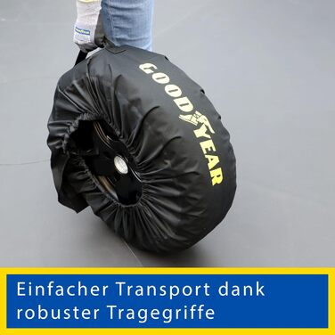 Сумки для шин Goodyear з 600D поліестеру, чорні, водовідштовхувальні, захист від УФ, набір 4 шт.