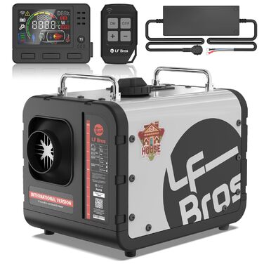 Дизельний опалювач LF Bros 5 кВт - 12/24/220-240V з пультом керування та LCD-дисплеєм для гаража, майстерні, кемпінгу, автодому (білий)