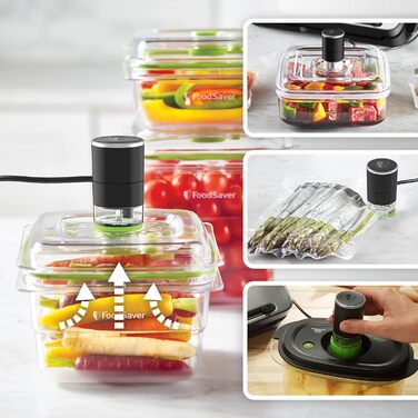 Вакууматор для продуктів FoodSaver VS3190X багатофункціональна система вакуумування, сріблястий (ручний пристрій, рулон, пакети)