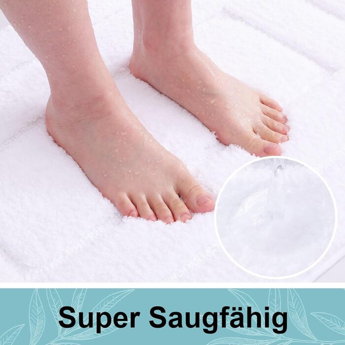 Набір килимків для ванної кімнати Homaxy з мікрофібри, 2 шт., неслизькі, для прання, м'які, водопоглинаючі, 40x60 см + 60x90 см