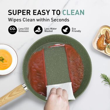 Набір посуду MAISON ARTS 12 предметів: каструлі та сковорідки з антипригарним покриттям, гранітне покриття, для плити та індукції