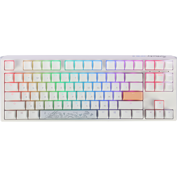 Механічна клавіатура Ducky One 3 TKL Cherry MX Blue RGB White UA