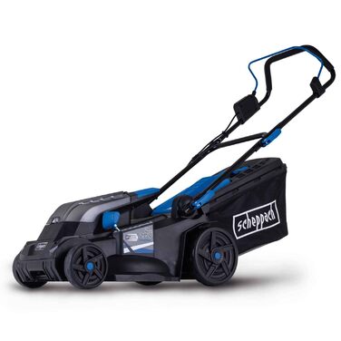 Акумуляторний газонокосарка Scheppach BC-MP380-X: ширина косіння 38 см, для площі до 500 м², об'єм кошика 45 л, регулювання висоти 25-75 мм, Brushless, 20V-IXES, 10 років гарантії, 2x4Ah акумулятор та швидка зарядка (без акумулятора та зарядного пристрою)