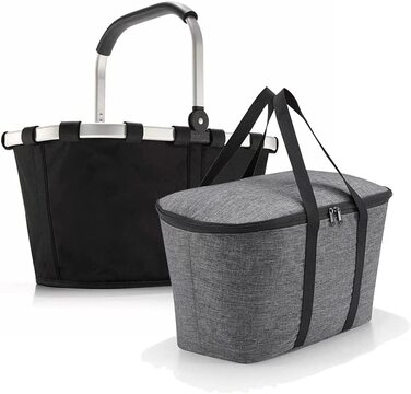 Дорожня сумка, набір з сумки-перенесення BK сумка-холодильник UH, BKUH, кошик для покупок з відповідною сумкою-холодильником, (чорний сріблястий)