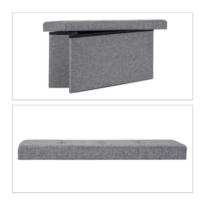 Relaxdays Складана лавка з льону