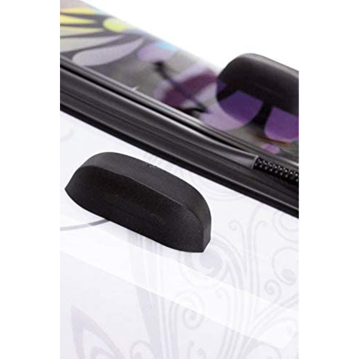 Набір валіз BEIBYE Butterfly 2060 з TSA-замком, 4 предмети: жорсткий дорожній кофр, ручна поклажа та косметичка (L-66см)