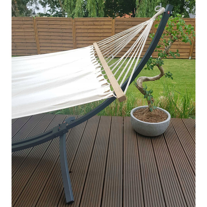 Гамак на стійці ZIDER, багатоколірний, навантаження до 300 кг, 364 x 160 см