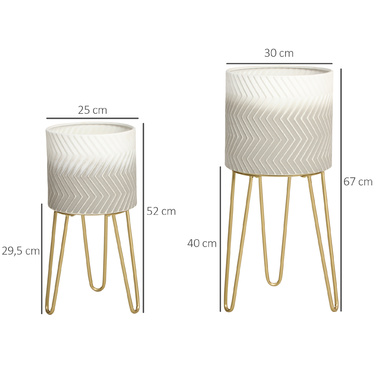 Outsunny Flower Pots Набір з 2 підставок для рослин Рамка кашпо для вітальні та балкона Металевий сучасний дизайн