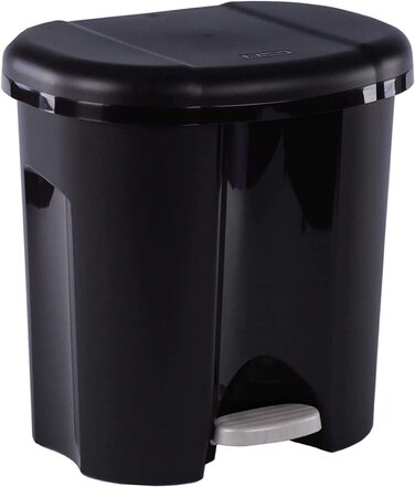 Відро для сміття Rotho Duo 2 шт. 10L для відділення сміття з кришкою, пластик (поліпропілен) без бісфенолу А, чорний, 2x10l (39.0 x 32.0 x 40.5 см) Duo 2x10l чорний