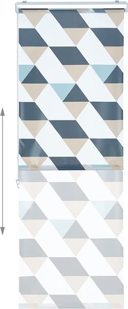 Шторка для душу Relaxdays, трикутний візерунок, трос, гнучка збірка, фіранка для душу для ванної та вікна, різнобарвна (60x240 см)