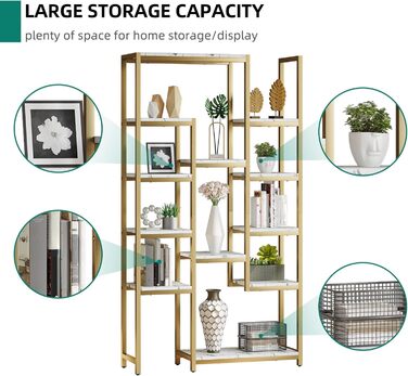 Стелаж YITAHOME для книг та речей, 5 ярусів, 30 x 100 x 180 см, білий, для офісу, вітальні, спальні