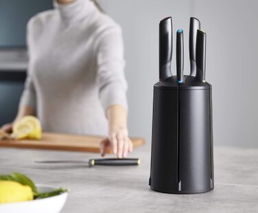 Набір ножів Joseph Joseph Elevate, 5 штук, поворотний, з японської сталі, чорний, багатобарвний