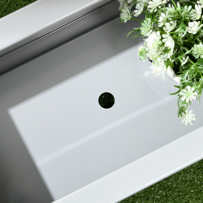 Кашпо для рослин, сталь з покриттям, стійке до погодних умов, 91 см x 22 см x 22 см, сірий