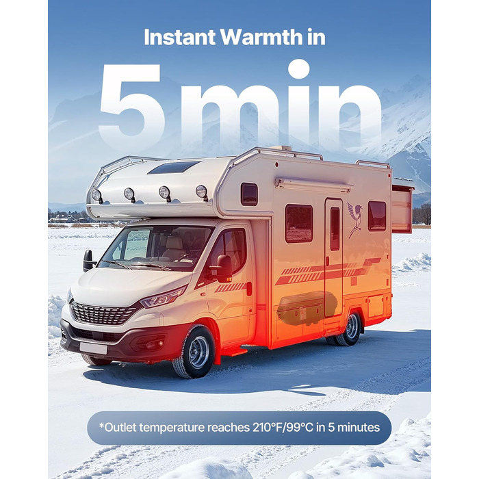 Дизельний опалювач повітря VEVOR 12/24V 2kW з LCD-дисплеєм та пультом керування для авто, фургонів, автобусів