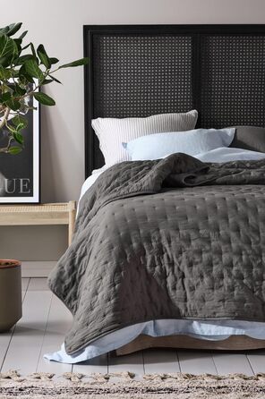 Покривало JOTEX Beddress Calm - Oeko-Tex Standard 100 Сертифіковане покривало з високоякісного поліестеру - 180 x 260 см (Dark Grey, 260x260 см)