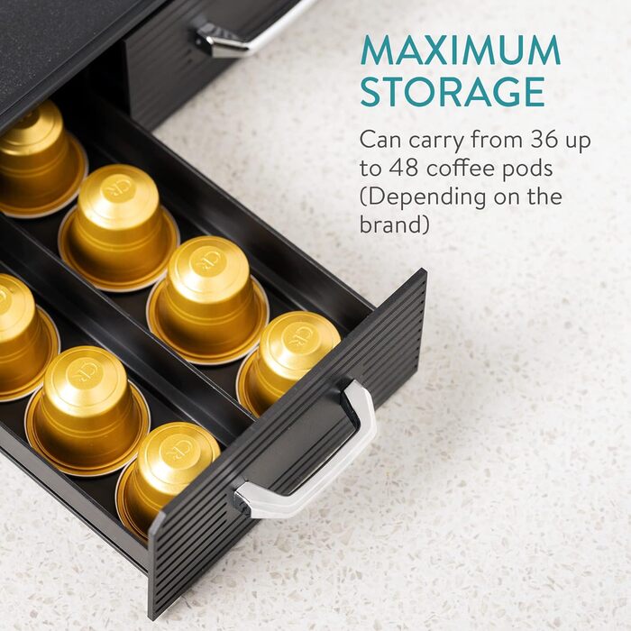 Тримач для капсул кави Navaris - органайзер для капсул Nespresso та інших стандартних розмірів - чорний