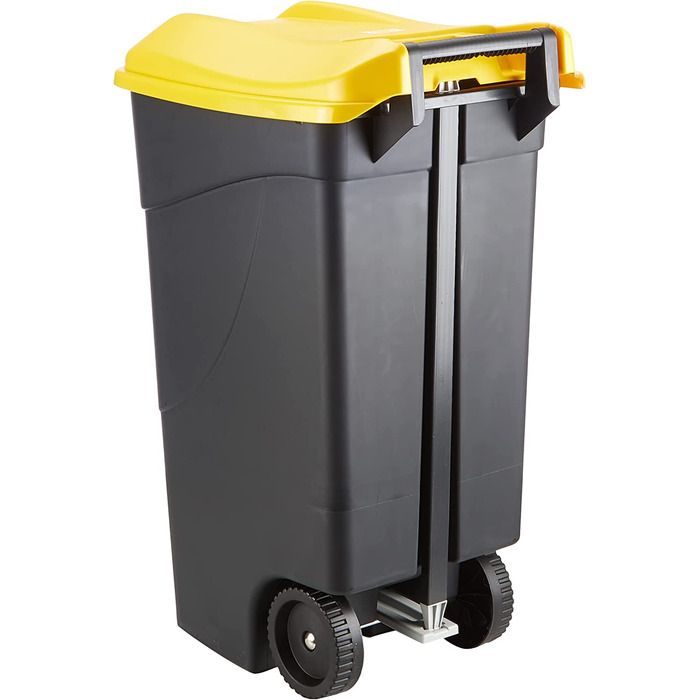 Колеса сміттєвого бака Tayg 259297 педаль 80 літрів, Чорний / жовтий з педаллю Чорний / жовтий