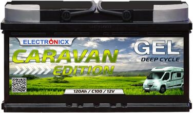 Акумулятор 12V120Ah GEL для сонячних батарей Caravan Edition, човнів, автофургонів, кемпінгу