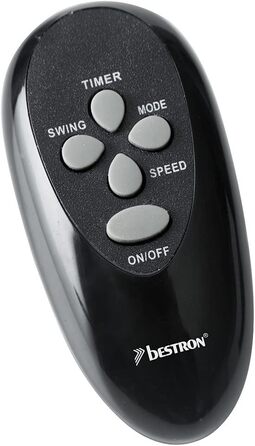 Мобільний повітроохолоджувач Bestron з пультом дистанційного керування, безперервне використання до 20 годин, 70 Вт, чорний