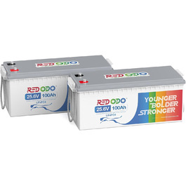 Літієва батарея Redodo LiFePO4 100Ah 12V 100A BMS 3840Wh глибокого циклу для автофургонів, сонячних батарей, кемпінгу