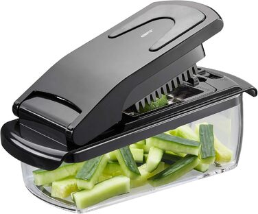 GEFU Треппо - багатофункціональний кухонний нарізчик для овочів, фруктів, сиру та салату (чорний)