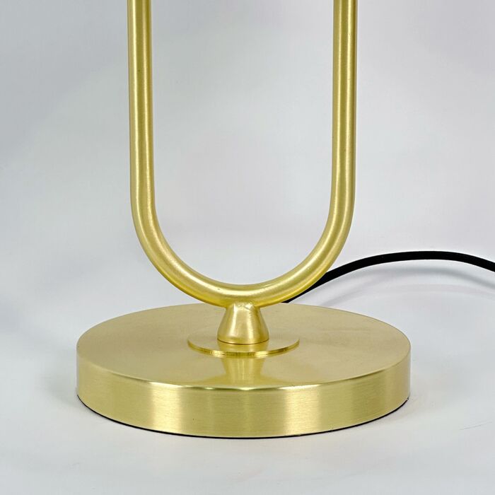 Relaxdays Настільна лампа U-подібної форми з лляним абажуром