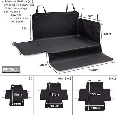Захисний чохол для багажника bartstr універсал для універсала захисний килимок для багажника водонепроникний з бічним захистом і захистом бампера-плюс сумка через плече XL