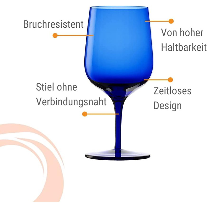 Коктейльні чаші Stlzle Lausitz Grandezza 6 шт 240 мл скляні сині