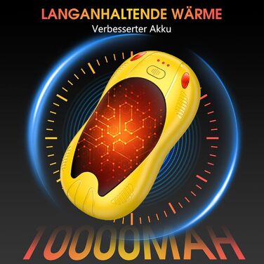 Електричні грілки для рук FANDLISS з акумулятором 10000mAh, 2 шт., з двостороннім нагрівом, USB, 3 режими, для кемпінгу та активного відпочинку