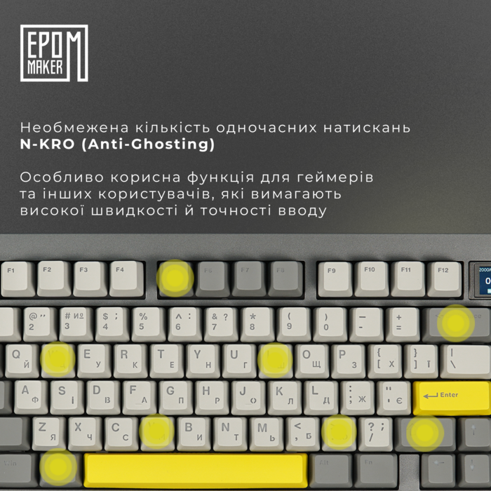 Клавіатура механічна бездротова EPOMAKER TH80 PRO V2 Sea Salt Silent Black (TH80-PROV2-B-SS)