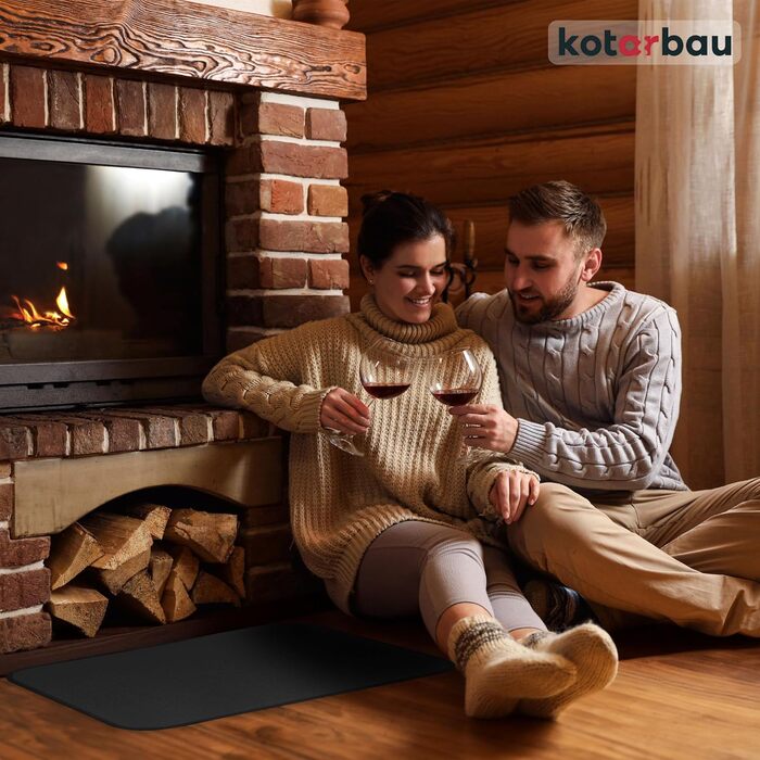 Підставка під камін KOTARBAU® з порошковим покриттям, сталева, 48 x 60 см, захист від бруду та іскр