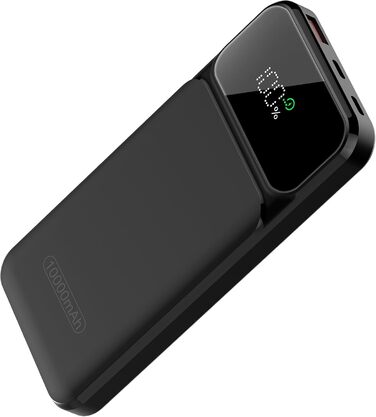 Швидка зарядка 22,5 Вт, вхід/вихід USB-C, PD 3.0 QC 4.0, LED-дисплей, чорний, 10000mAh