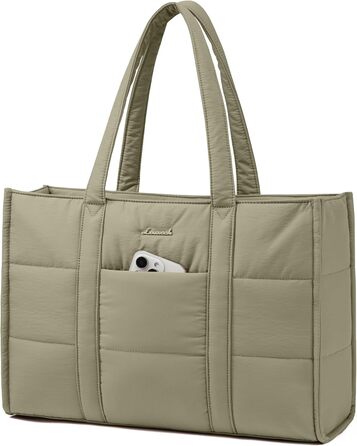 LOVEVOOK Сумка для ноутбука 15.6 дюймів, велика жіноча сумка-шоппер, м'яка сумка, сумка для роботи, портфель, сумка-тоут, жіночі сумки, сумка для навчання, шкільна сумка, сумка через плече для університету, бізнесу, школи, сіро-зелений колір