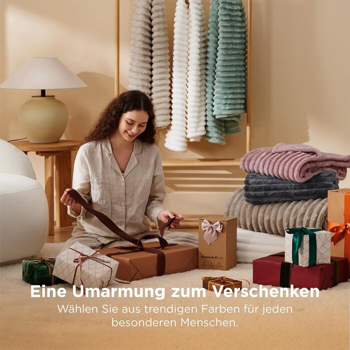 BEDSURE Плед великий 220x240 см - теплий, м'який, для дивана та декору інтер'єру, вовняний, флісовий, білий