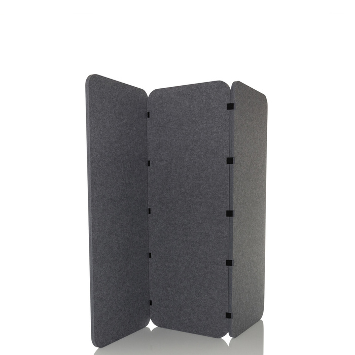 Акустична перегородка / мобільна перегородка FLEXMIUT EL 160*60*2,5 PET сірий hjh OFFICE