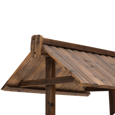 Ексклюзивний фонтан для саду, декоративний фонтан, каскадний фонтан, регульований водоспад, виготовлений з масивного дерева, колір - коричневий, розміри: 68 x 57 x 118 см