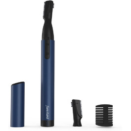 Оновлений тример для брів, Funstant Precision Facial Hair Trimmer для чоловіків, електрична бритва для брів на батарейках з гребінцем для персикового пуху, без відчуття потягування безболісна (темно-синій.2.)