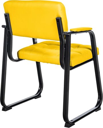 Крісло CLP Canada - м'яке крісло з штучної шкіри, чорний металевий каркас, колір: жовтий