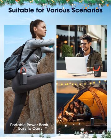 Power Bank 60000mAh 65W з 3 виходами USB-C: портативний зарядний акумулятор для ноутбука, смартфона, планшета (чорний)