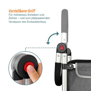 Складаний візок для покупок Relaxdays, об'єм 45 л