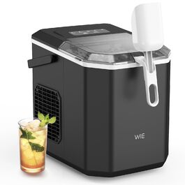 Льодогенератор WIE Kleine 1.3л для дому, офісу, бару - швидке виробництво льоду (9 кубиків за 6 хв), самоочищення, чорний