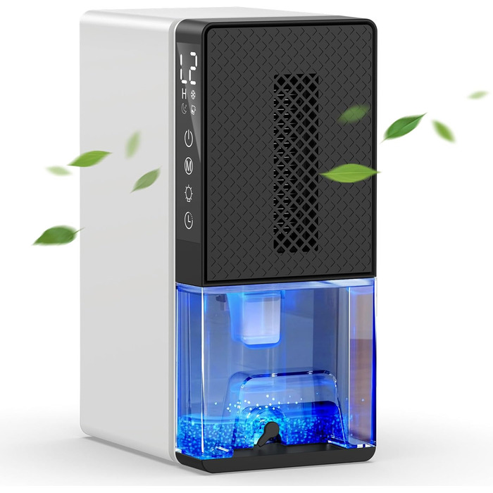 Електричний осушувач повітря 2300 мл з відведенням води, таймером, захистом від інею, світловий колір, режим сну, захист від вологи та плісняви, для спальні, підвалу, квартири, компактний