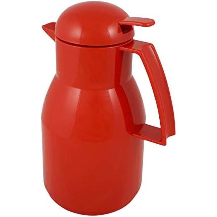 Термос Helios Top Push, 1 літр, червоний, з пластиковою ізоляцією