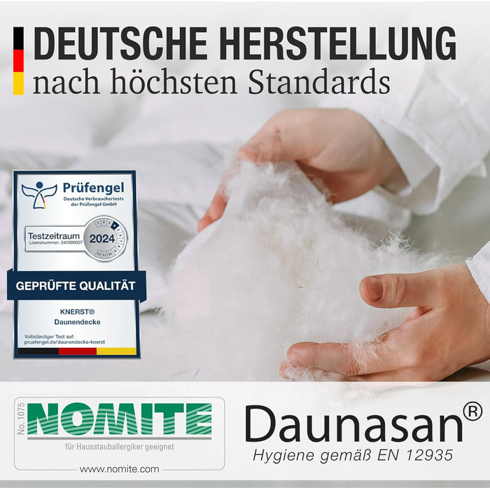 Пухова ковдра 155x220 см - тепла зимова ковдра з пухом та пером, сертифікат Ökotex
