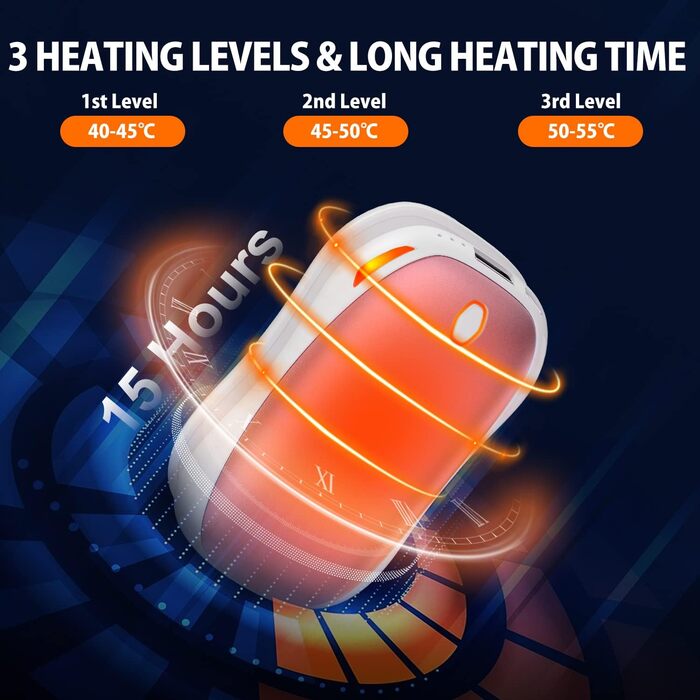 Електричний грієчка для рук 5000mAh 2 шт. - багаторазовий кишеньковий грієчка для активного відпочинку, зимовий подарунок для дітей, жінок та чоловіків, рожевий